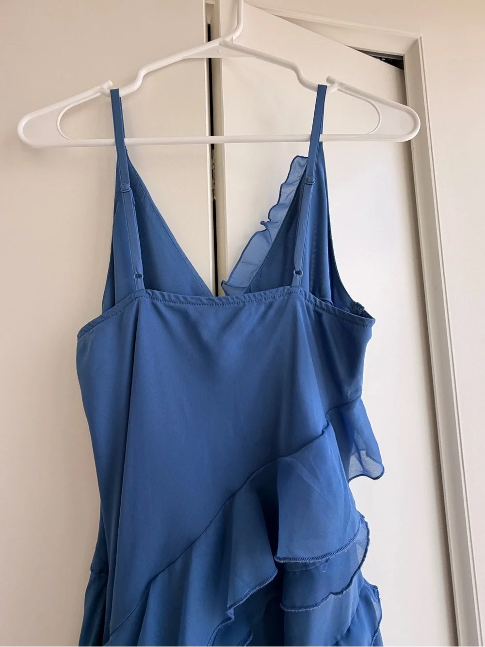 Abercrombie & Fitch Blue Ruffle Midi Dress